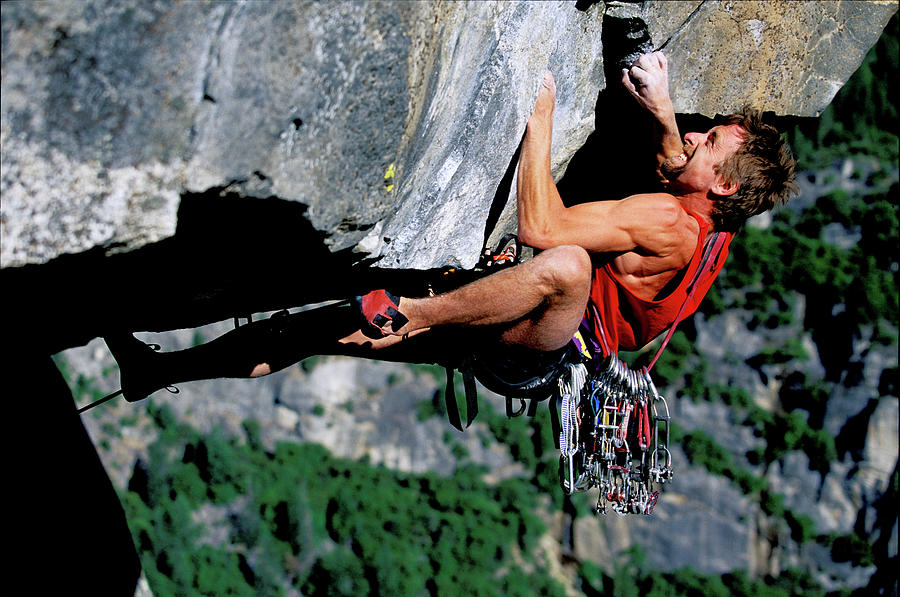 Male Climber On An Overhang High Photograph By Corey Rich