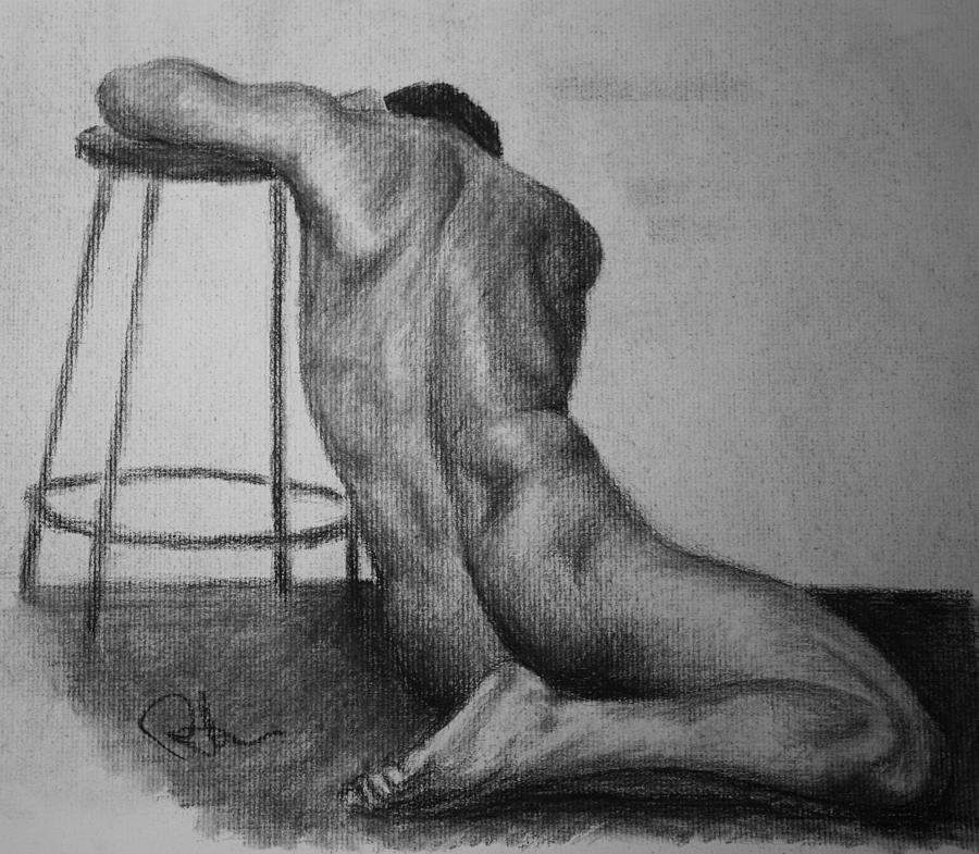 Male Nude 3 Drawing by Rachel Bochnia