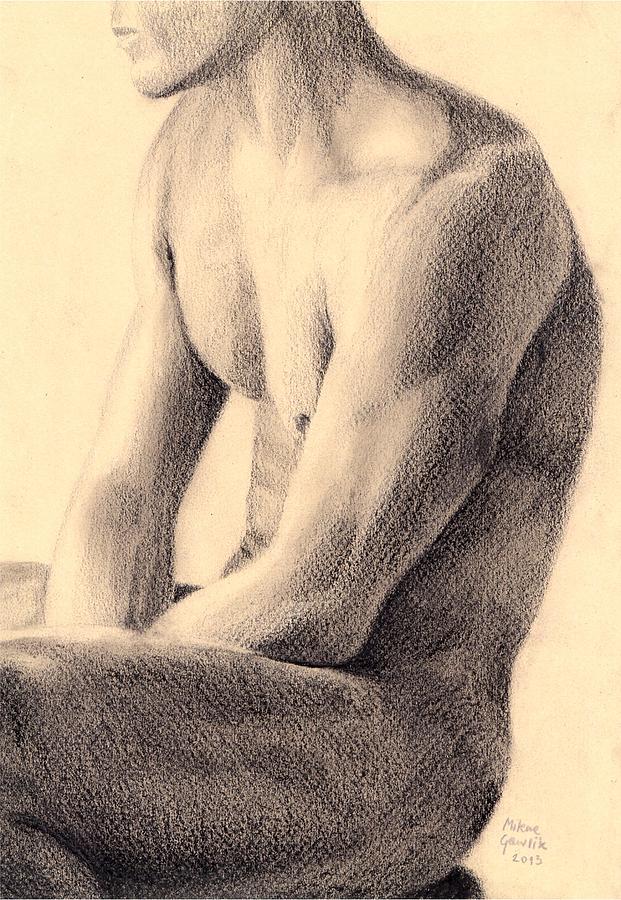 Nude Drawing - Male Nude 53 by Milena Gawlik
