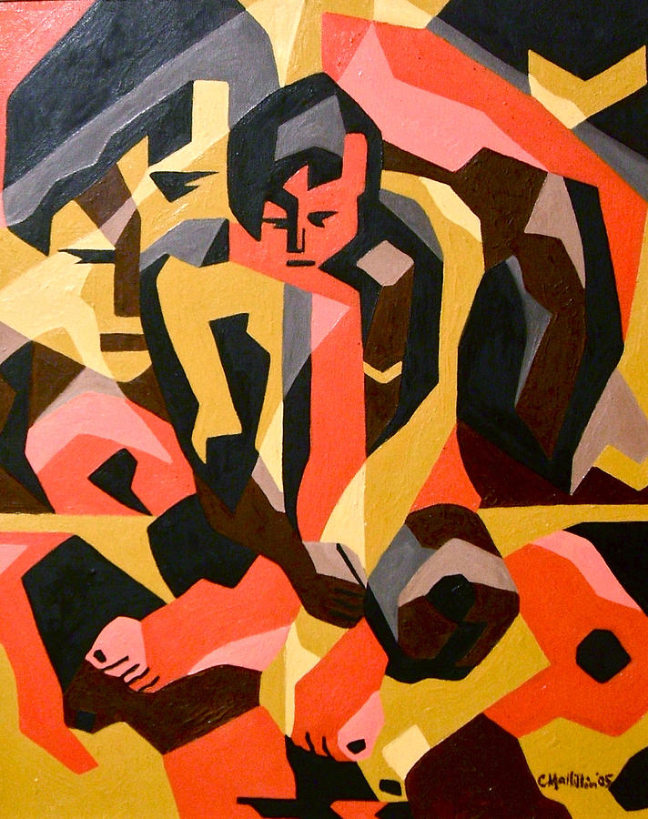 Male Nude Painting by Carol Tsiatsios