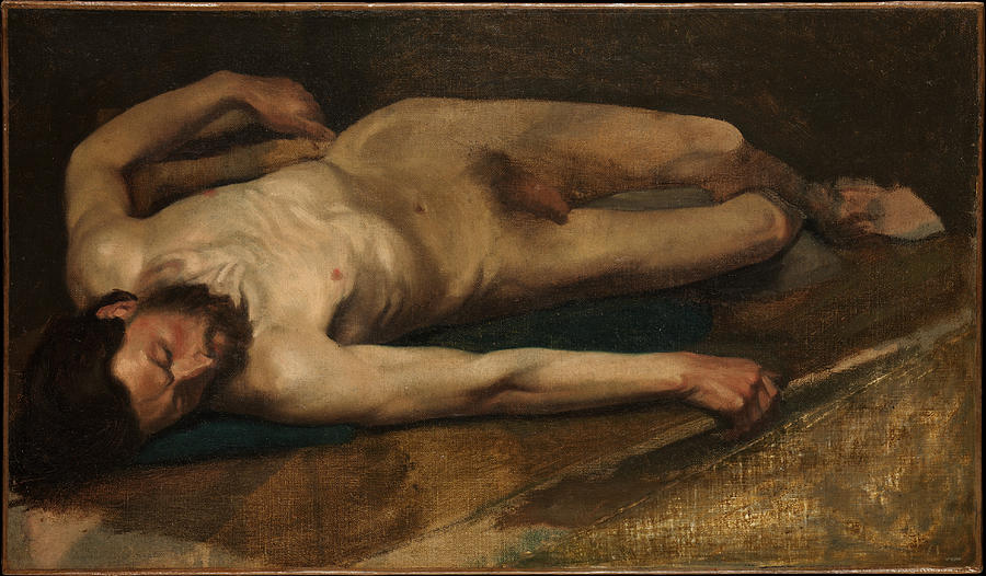 Edgar Degas Painting - Male Nude by Edgar Degas
