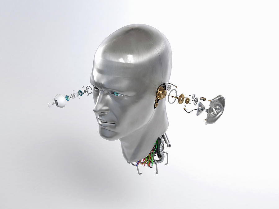 Male Robot Head With Cogs And Wires Photograph by Ikon Ikon Images