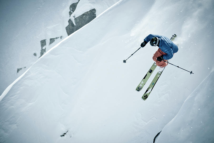 Male Skier Skiing Powder On A Sunny Day Photograph by Gabe Rogel | Fine ...