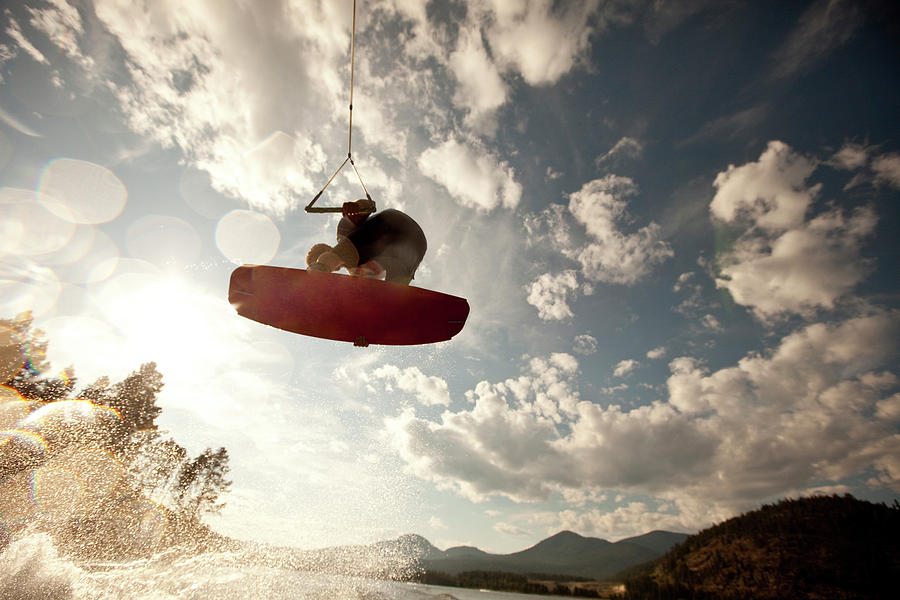 Male Wakeboarding In Idaho Photograph by Patrick Orton
