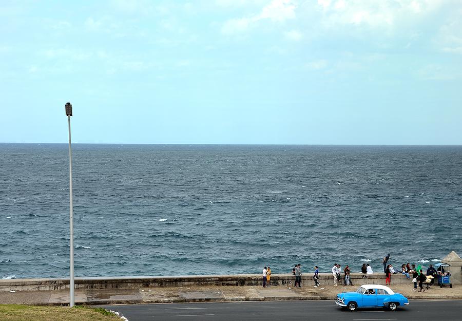 Malecon and Car Photograph by Steven Richman