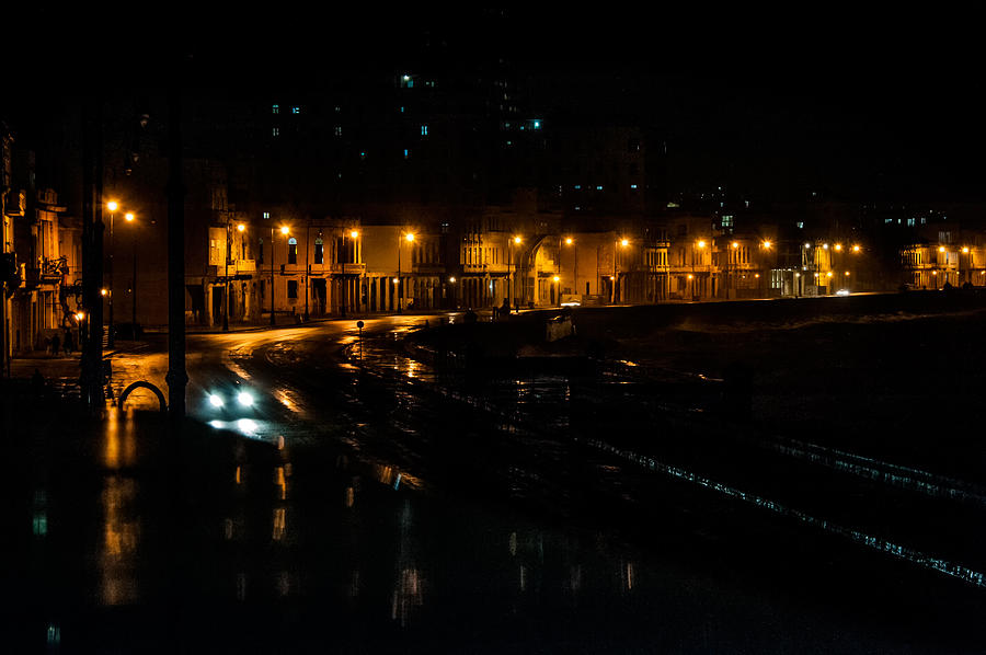 Malecon at Night Photograph by Patrick Boening