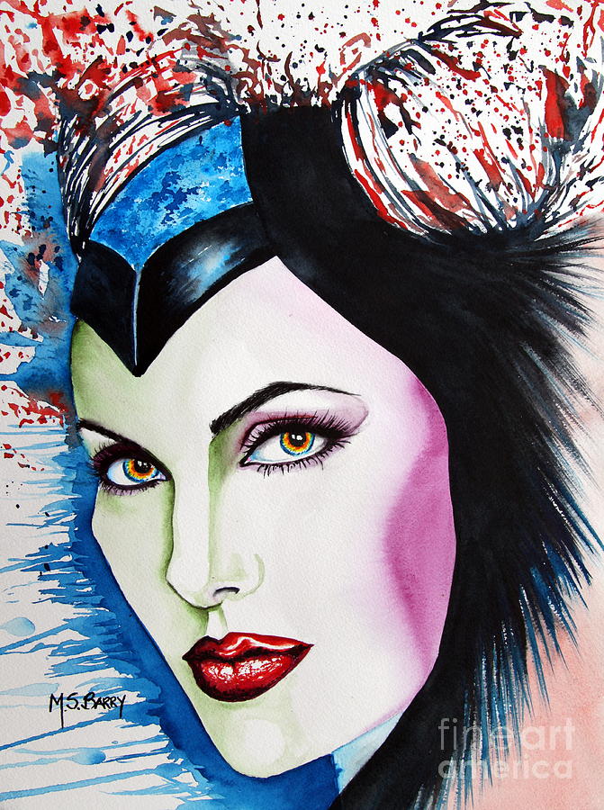 Angelina Jolie Painting - Maleficent by Maria Barry