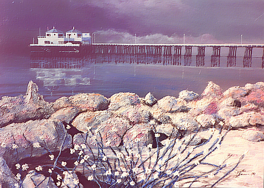 Malibu Pier Painting by Cynthia Sorensen