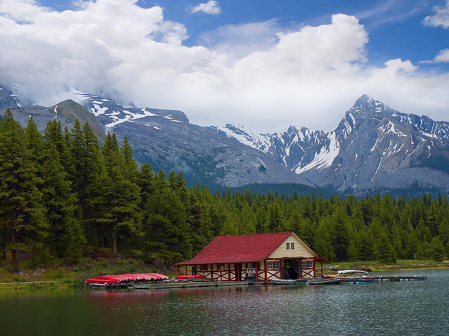 Maligne Lake in the Canadian Rockies Photograph by Brenda Kean