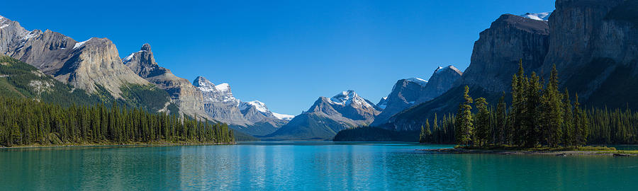 Jasper National Park Photograph - Maligne Lake With Canadian Rockies by Panoramic Images