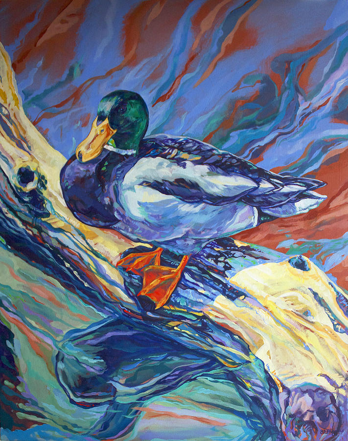 Duck Painting - Mallard Duck by Derrick Higgins