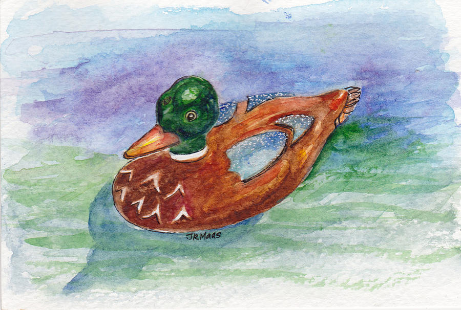 Mallard Duck Painting by Julie Maas