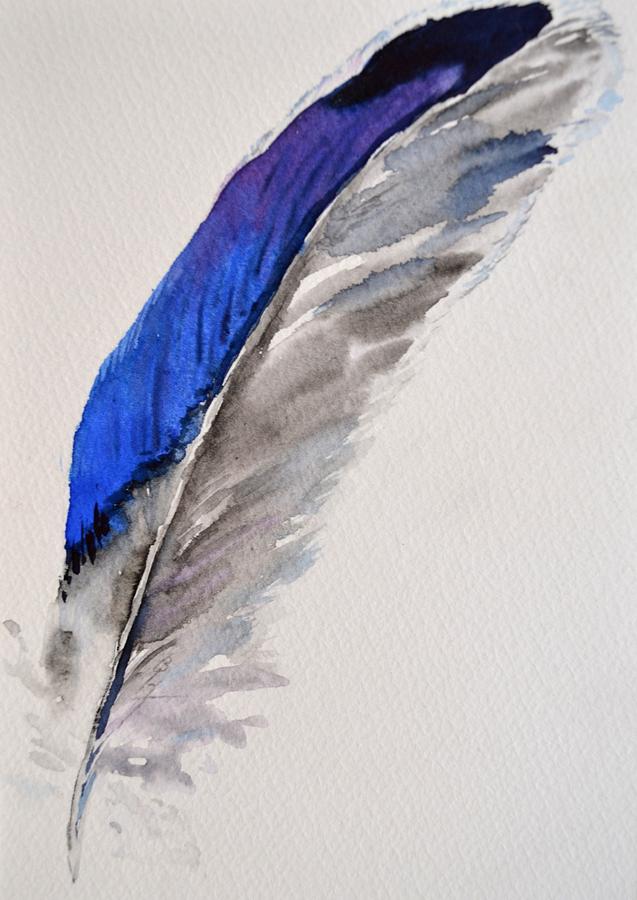 Mallard Feather position A Painting by Beverley Harper Tinsley