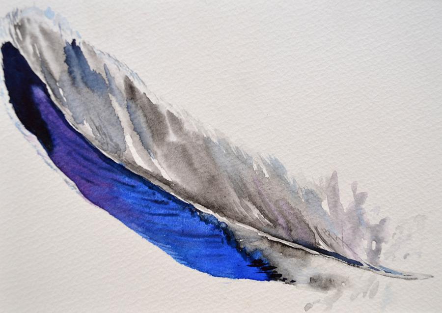 Mallard Feather position C Painting by Beverley Harper Tinsley