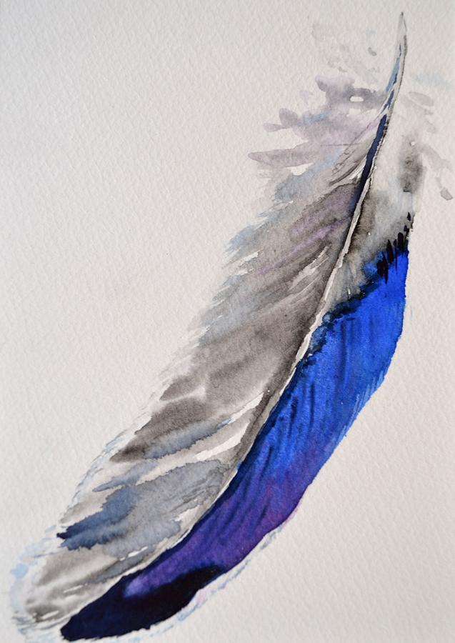 Mallard Feather position D Painting by Beverley Harper Tinsley