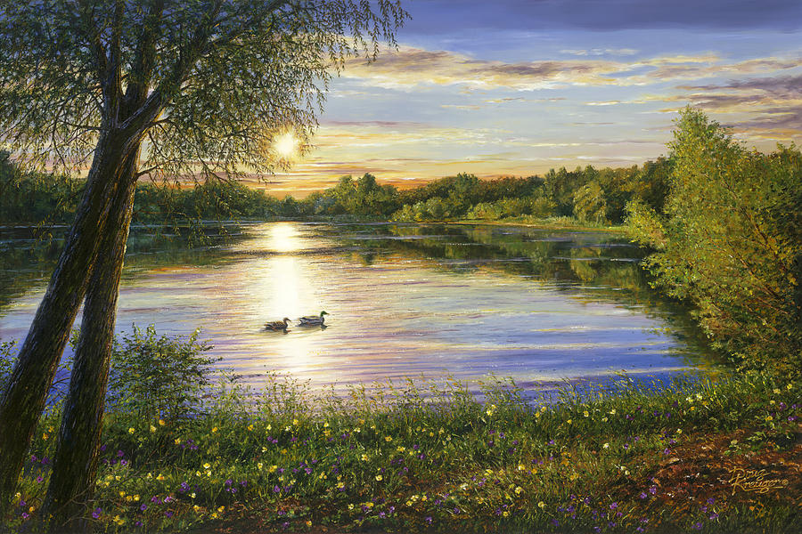 Mallards Lake Painting by Doug Kreuger