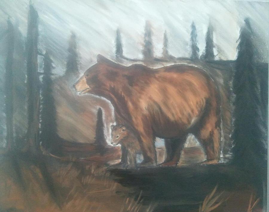 Mama Bears Protection Painting by Randy McBroom Fine Art America