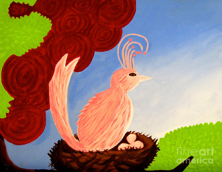 Mama Bird Painting by Anita Lewis
