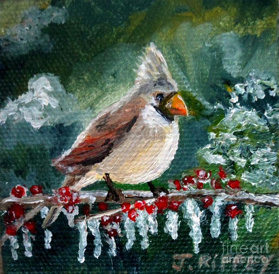 Mama Cardinal Painting by Julie Brugh Riffey