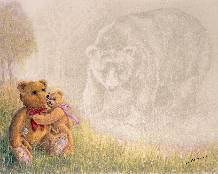 Mama I Saw a Big Bear Drawing by Ethel Quelland
