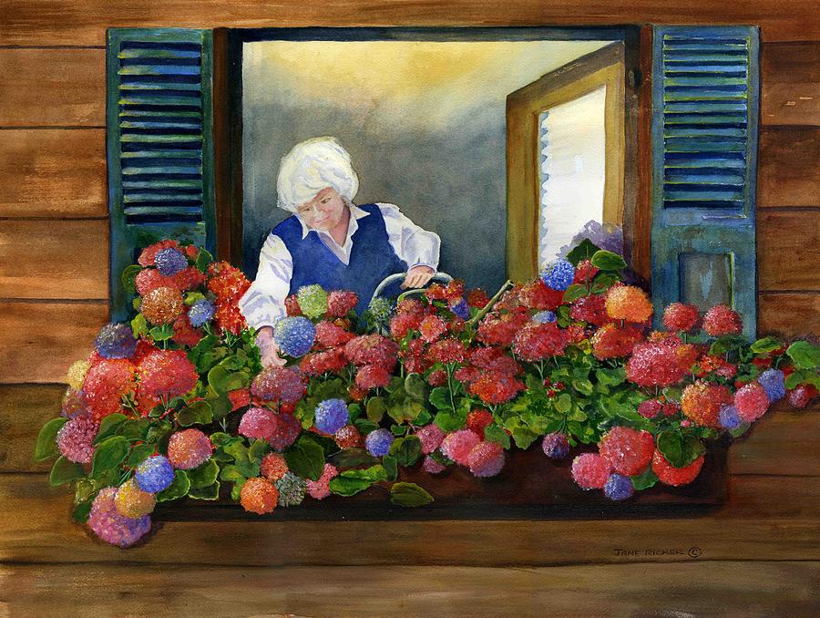 Zofias Window Garden Painting by Jane Ricker