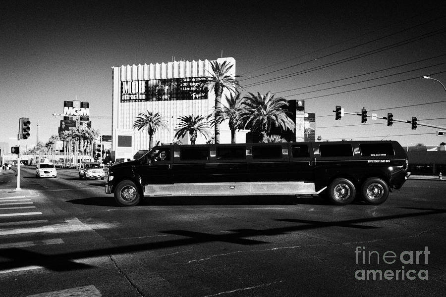 Las Vegas Photograph - mammoth f650 stretch limo on Las Vegas boulevard Nevada USA by Joe Fox