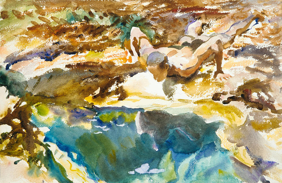 Man and Pool. Florida Painting by John Singer Sargent Man and Pool. Florida Painting by John Singer Sargent