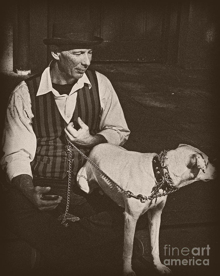 Man and White Dog in New Orleans Photograph by Kathleen K Parker