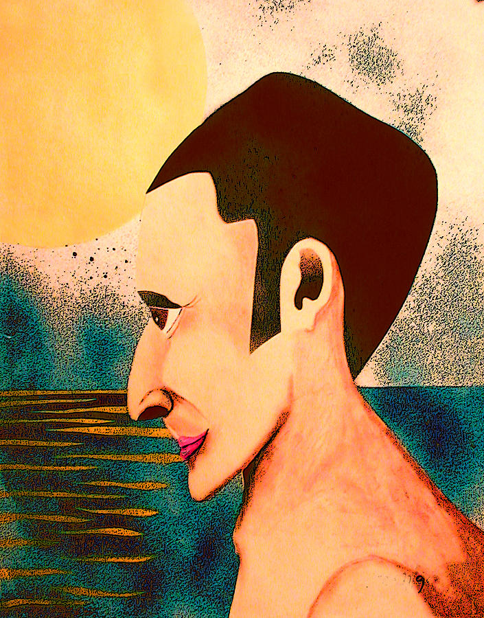 Beach Painting - Man at the Beach by Estefan Gargost