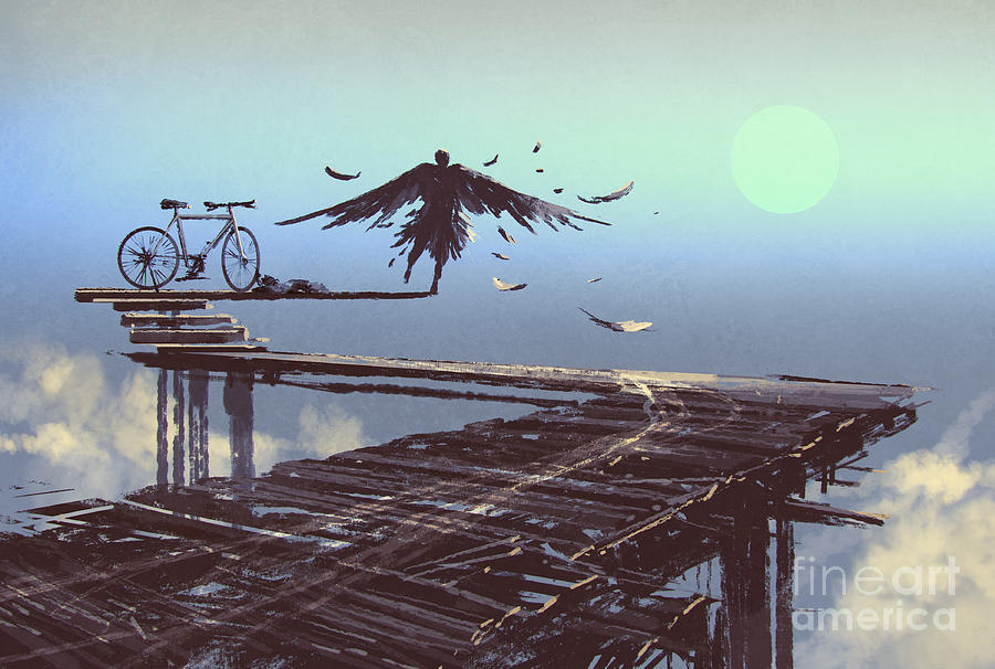 Feather Digital Art - Man Becomes Bird Standing On End by Tithi Luadthong Feather Digital Art - Man Becomes Bird Standing On End by Tithi Luadthong