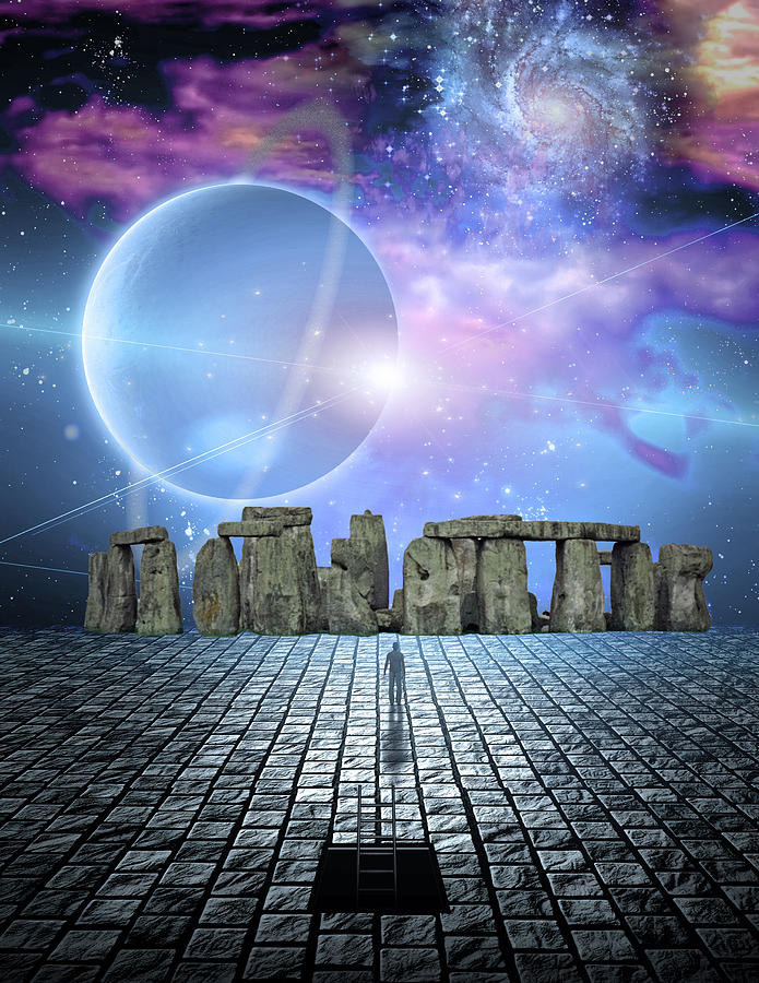 Man before stone structure Digital Art by Bruce Rolff