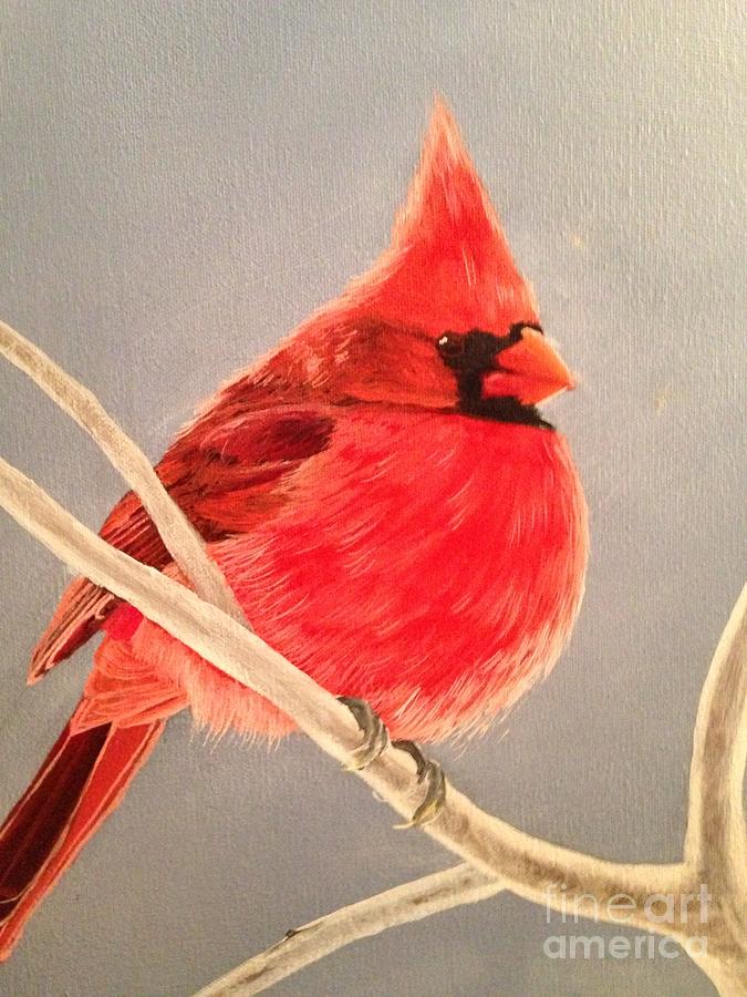 Man Cardinal red bird Painting by Martha Seale - Fine Art America