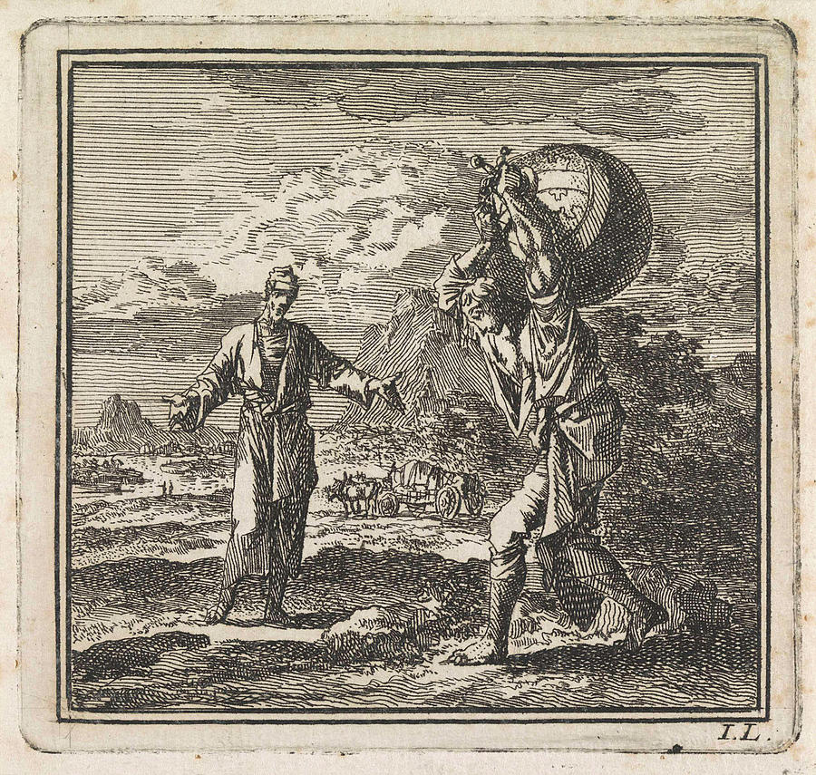 Man Carries The World On His Back, Jan Luyken Drawing by Jan Luyken And ...