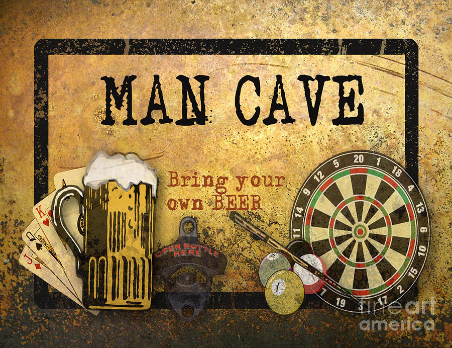 Man Cave-Bring your own Beer Digital Art by Jean Plout