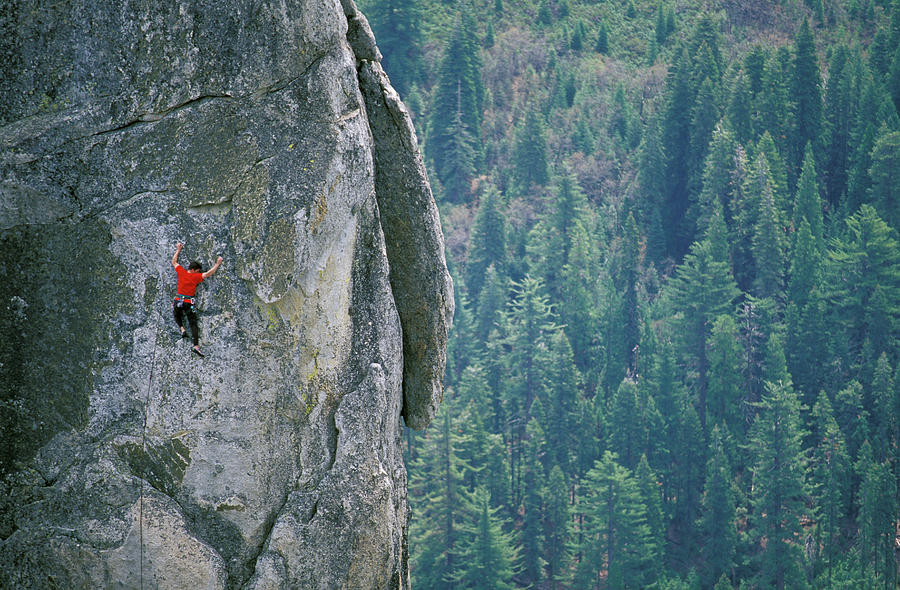 Man Climbing On A Big Granite Spire Photograph By Corey Rich Pixels