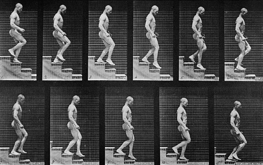 figure descending staircase