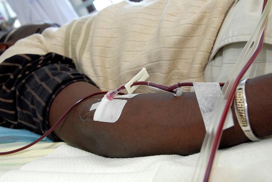Man Donates Blood Platelets Photograph by Aj Photo/science Photo Library