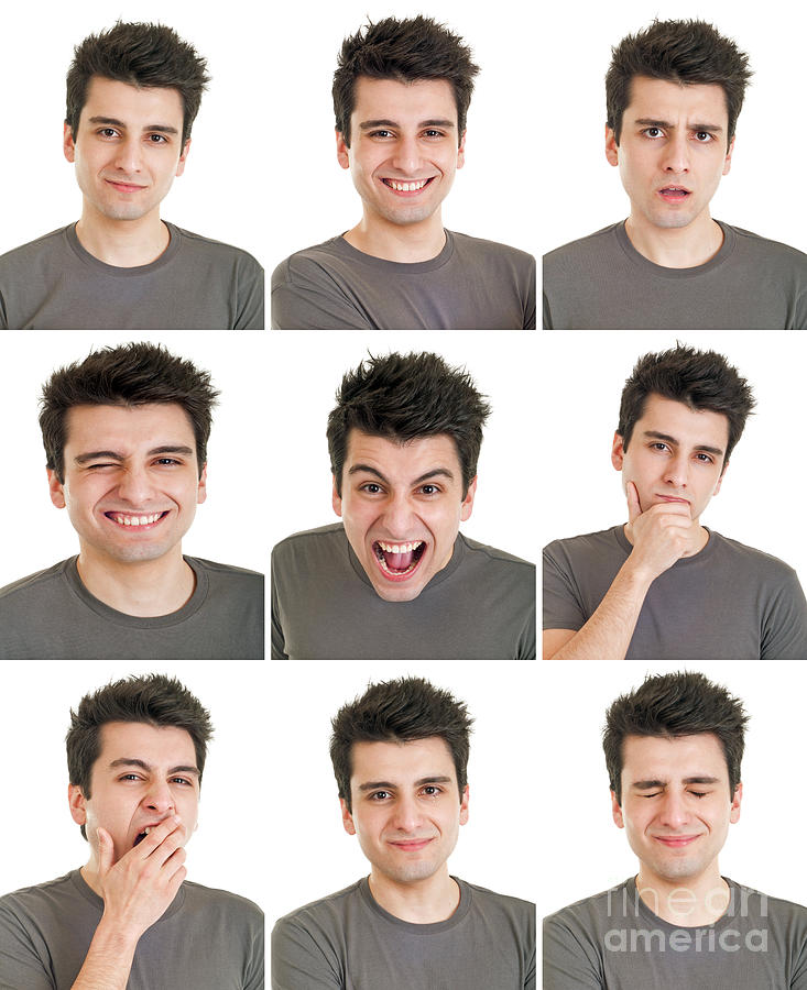 Portrait Photograph - Man face expressions by Luis Alvarenga