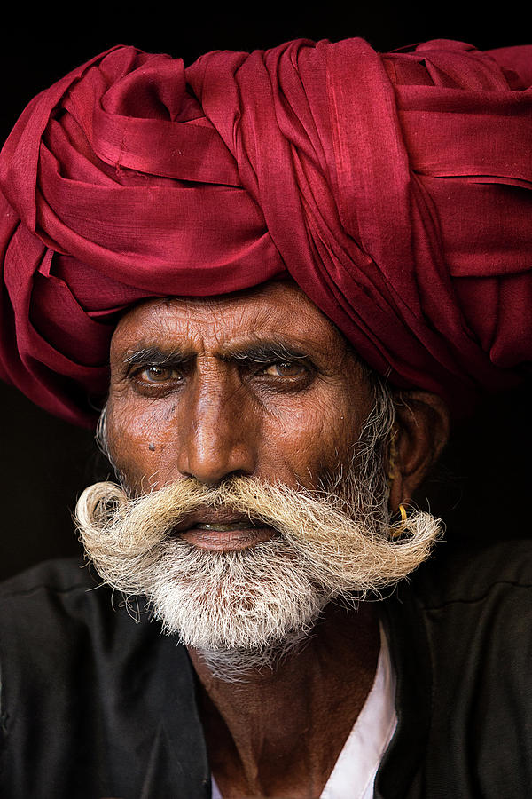 Portrait Photograph - Man From Rajasthan by Haitham Al Farsi