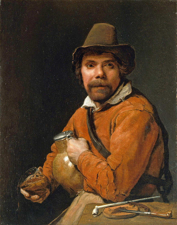 Beautiful Painting - Man Holding a Jug by Michiel Sweerts