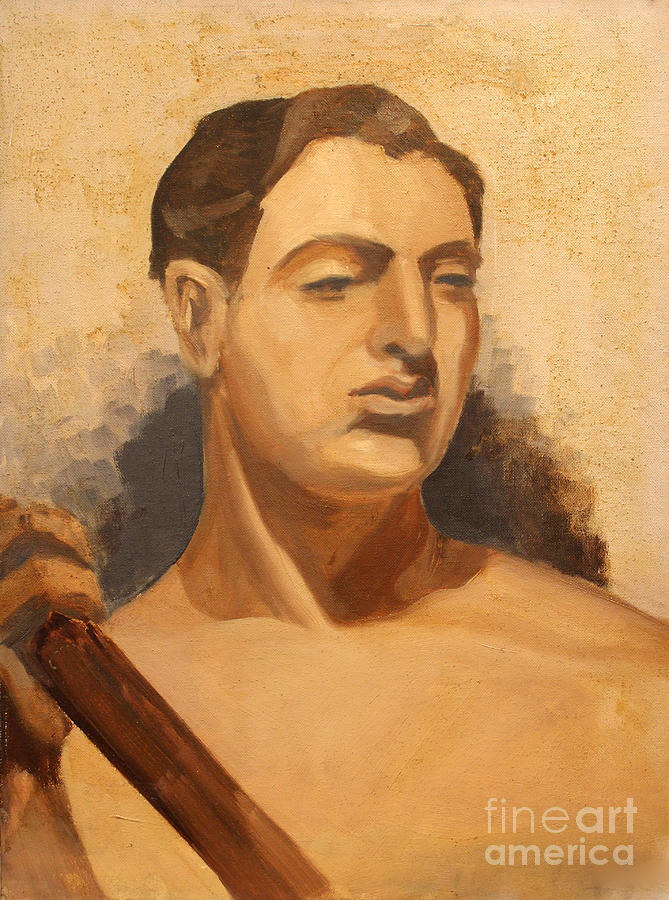 Man Holding Staff  1937 Painting by Art By Tolpo Collection