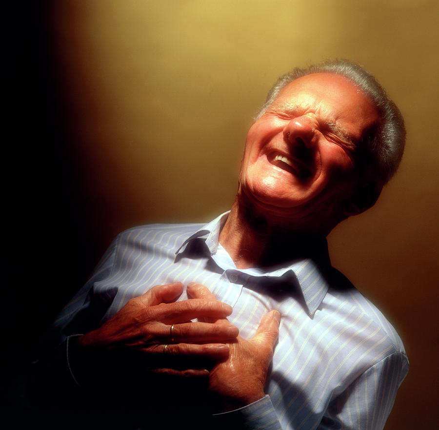 Man Holds His Chest Due To Angina Or Heart Attack Photograph by Saturn Stills/science Photo Library