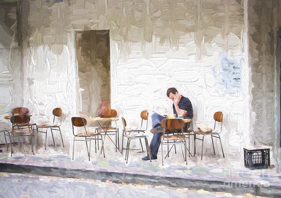 Impressionism Photograph - Man in cafe by Sheila Smart Fine Art Photography