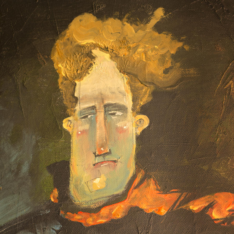 Man Painting - Man In Orange Scarf... Detail by Tim Nyberg