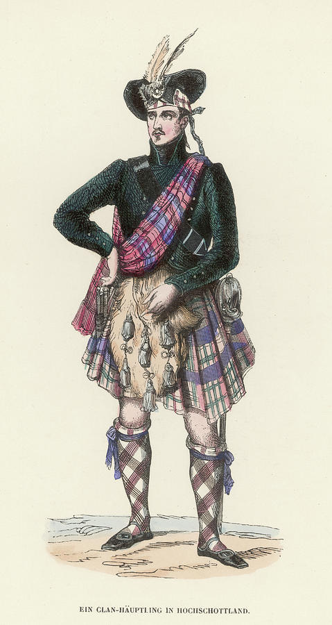 Man In Scottish National Dress Drawing by Mary Evans Picture Library ...