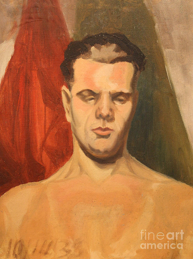 Man in Thought 1930s Painting by Art By Tolpo Collection