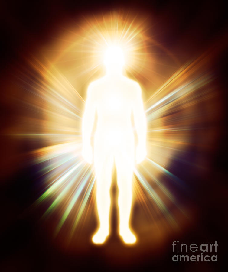 Energy Photograph - Man luminous ethereal body Qi energy by Maxim Images Exquisite Prints