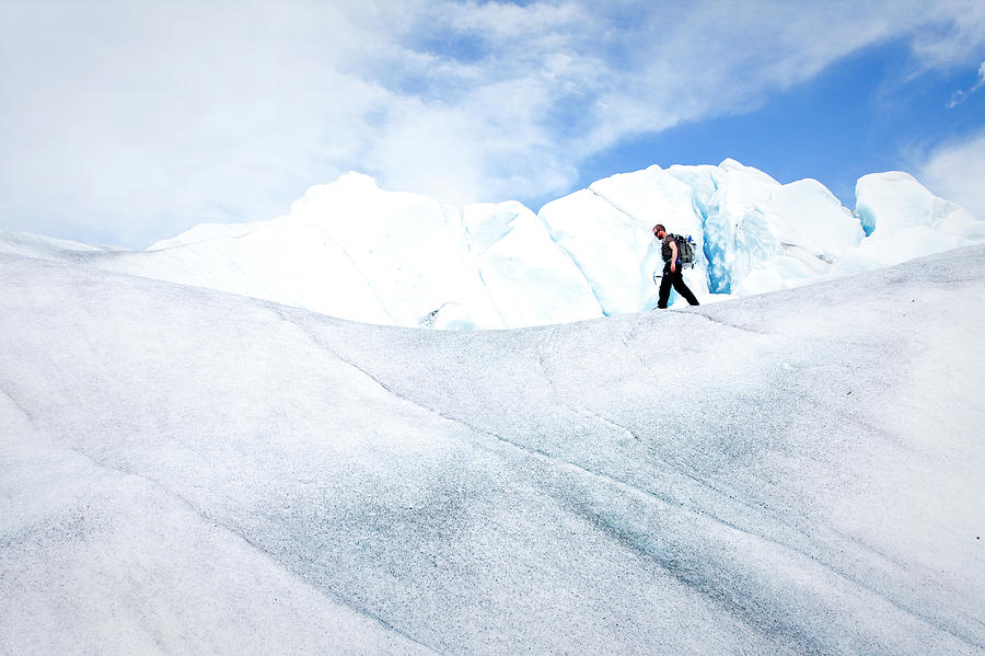 Man On A Glacier In Juneau, Alaska Photograph by Ryan Krueger - Fine ...