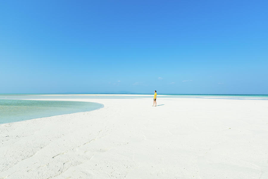 Man On White Sandy Tropical Beach On Photograph by Ippei Naoi