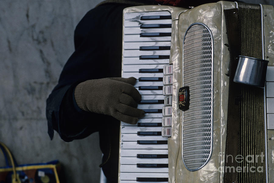 Man playing accordion Photograph by Jim Corwin